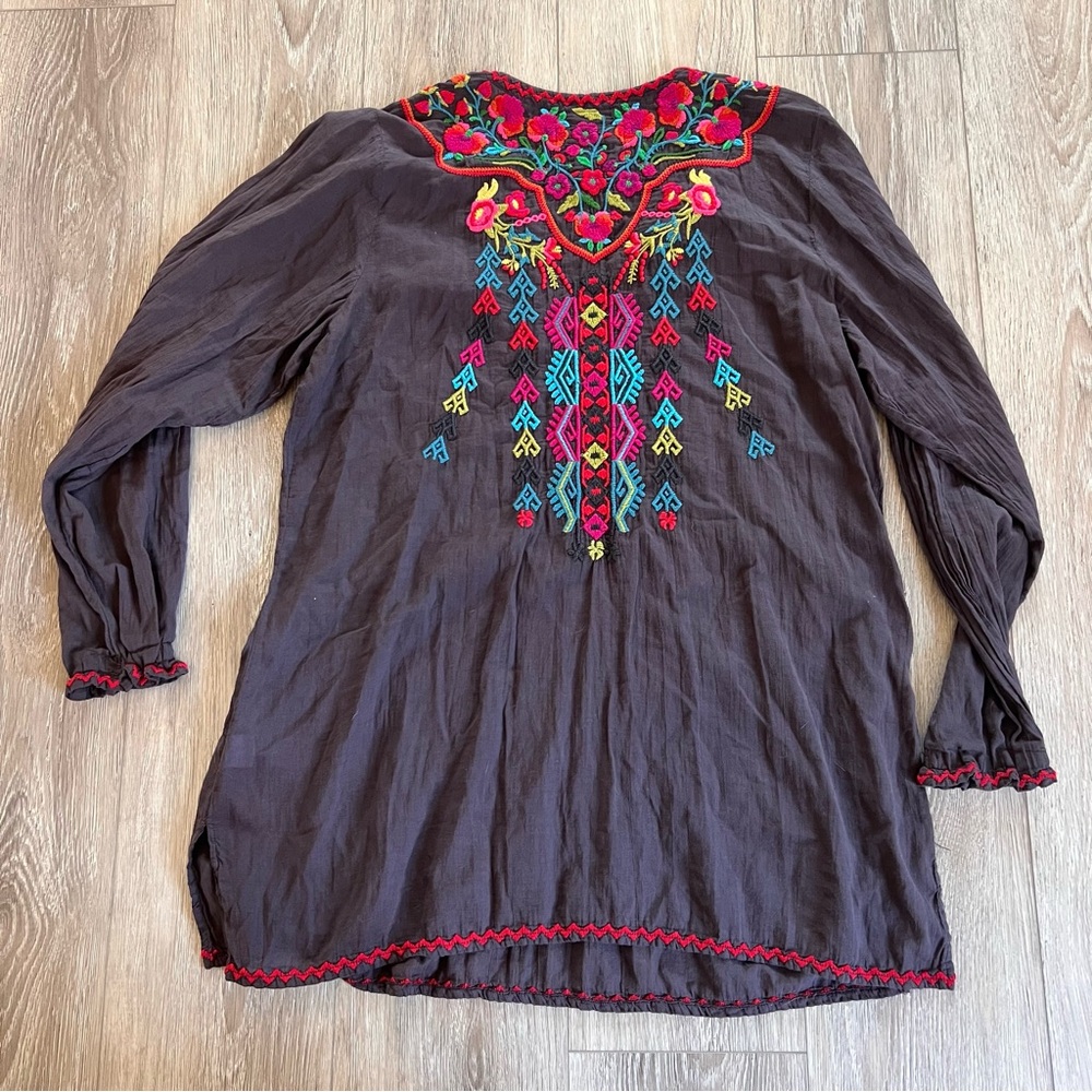 Johnny Was Multicolor Embroidered Tunic - Picture 6 of 12